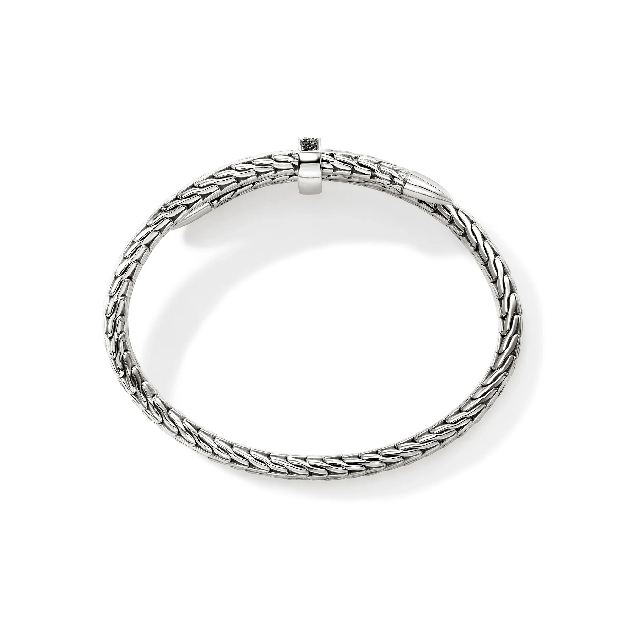 John Hardy Sterling Silver and Black Sapphire Flex Cuff Bracelet - Image 5