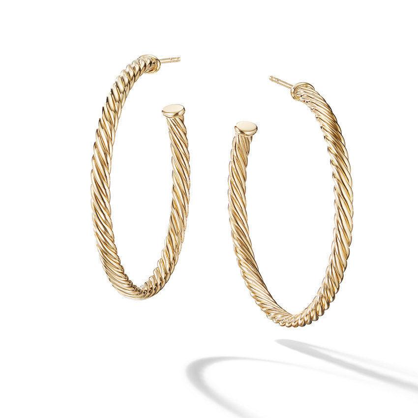MEDIUM CABLESPIRA HOOP EARRINGS IN 18K YELLOW GOLD