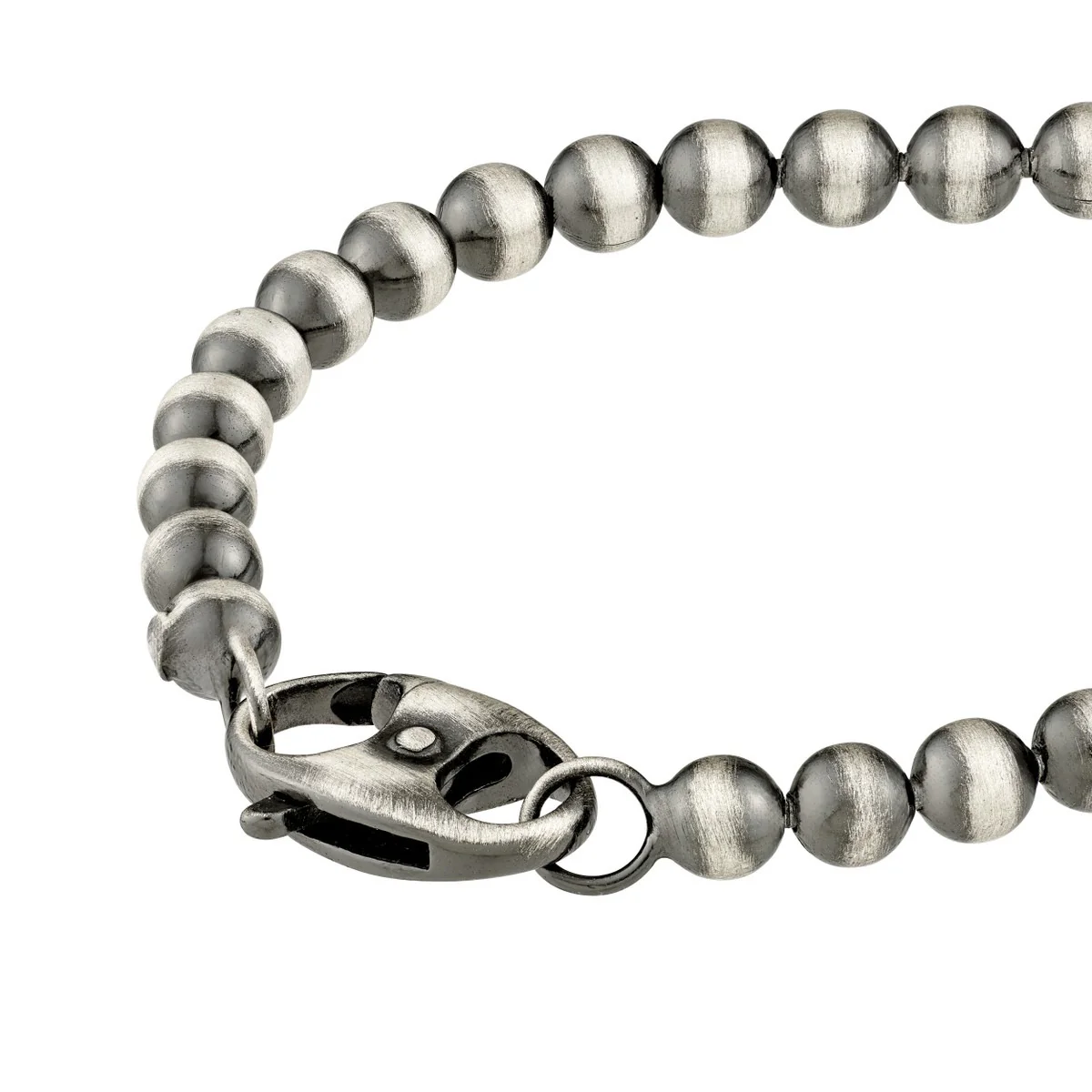 Men's Round Bead Mariner Lock Chain Bracelet in Sterling Silver - Image 2