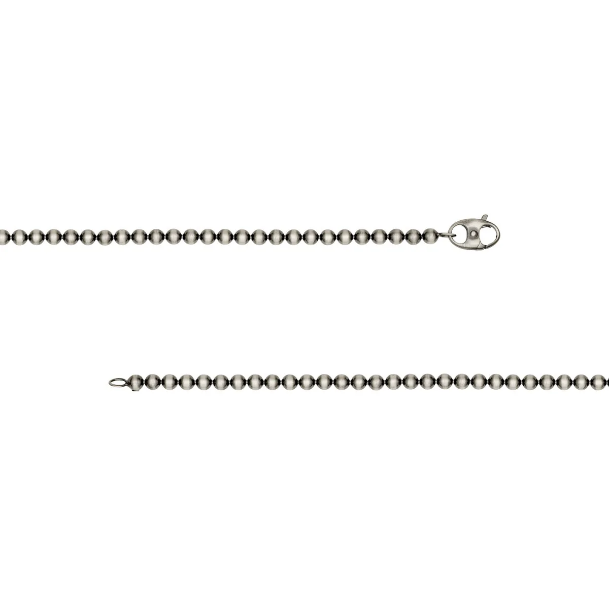 Men's Round Bead Mariner Lock Chain Bracelet in Sterling Silver - Image 3