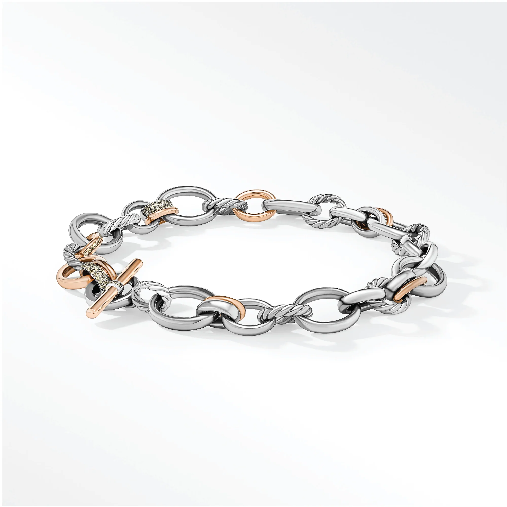 Mercer Melange Necklace in Sterling Silver with 18K Rose Gold and Pavé Diamonds - Image 2