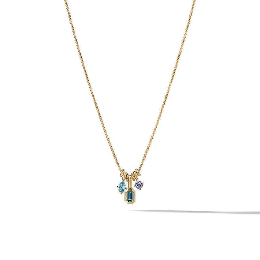 Novella Pendant Necklace with Hampton Blue Topaz Aquamarine and Tanzanite