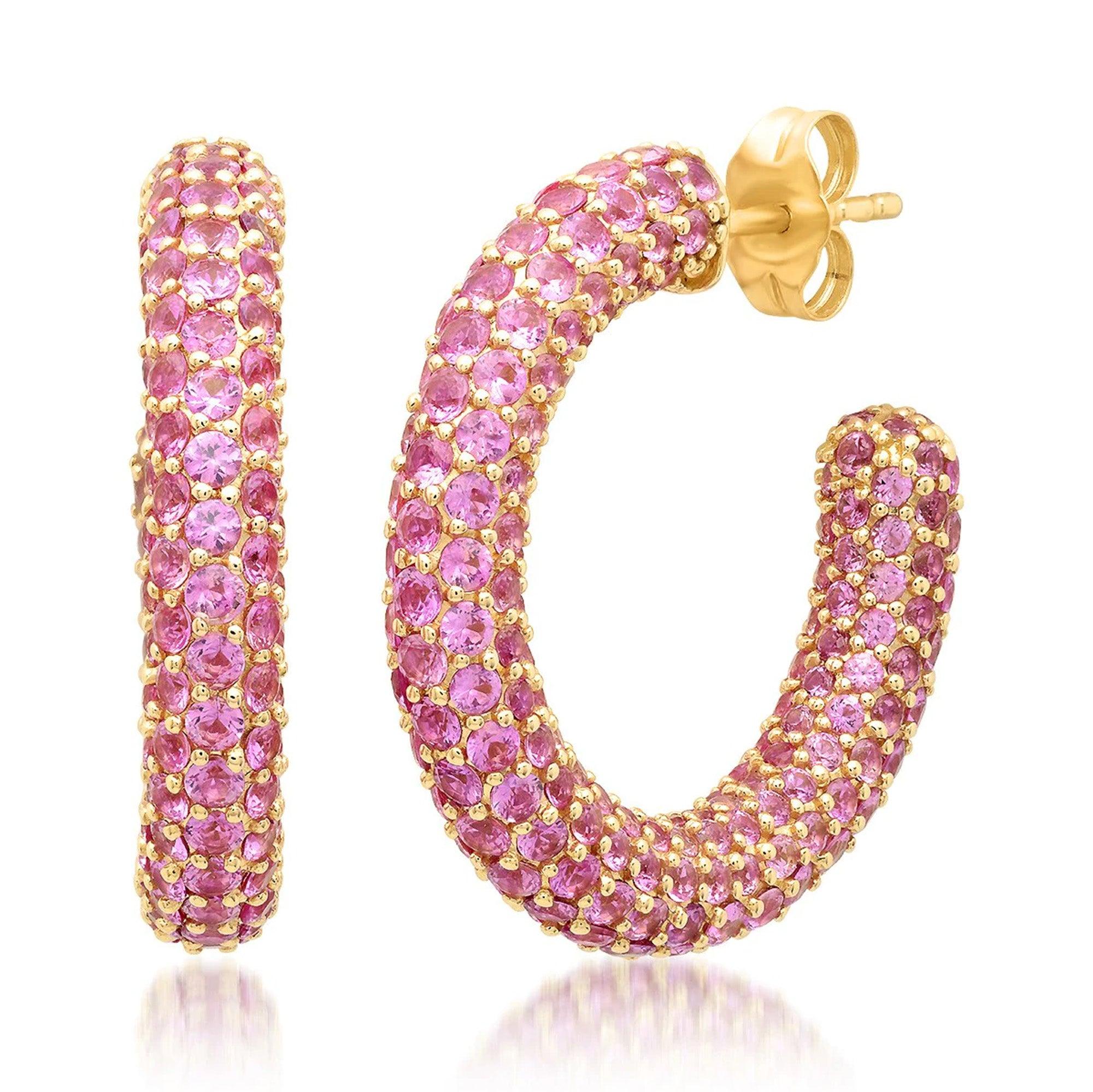 PINK SAPPHIRE PARTY HOOPS