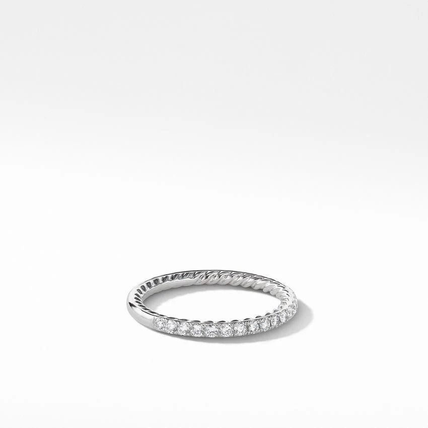 DY Eden Partway Eternity Band Ring in Platinum with Pave Diamonds