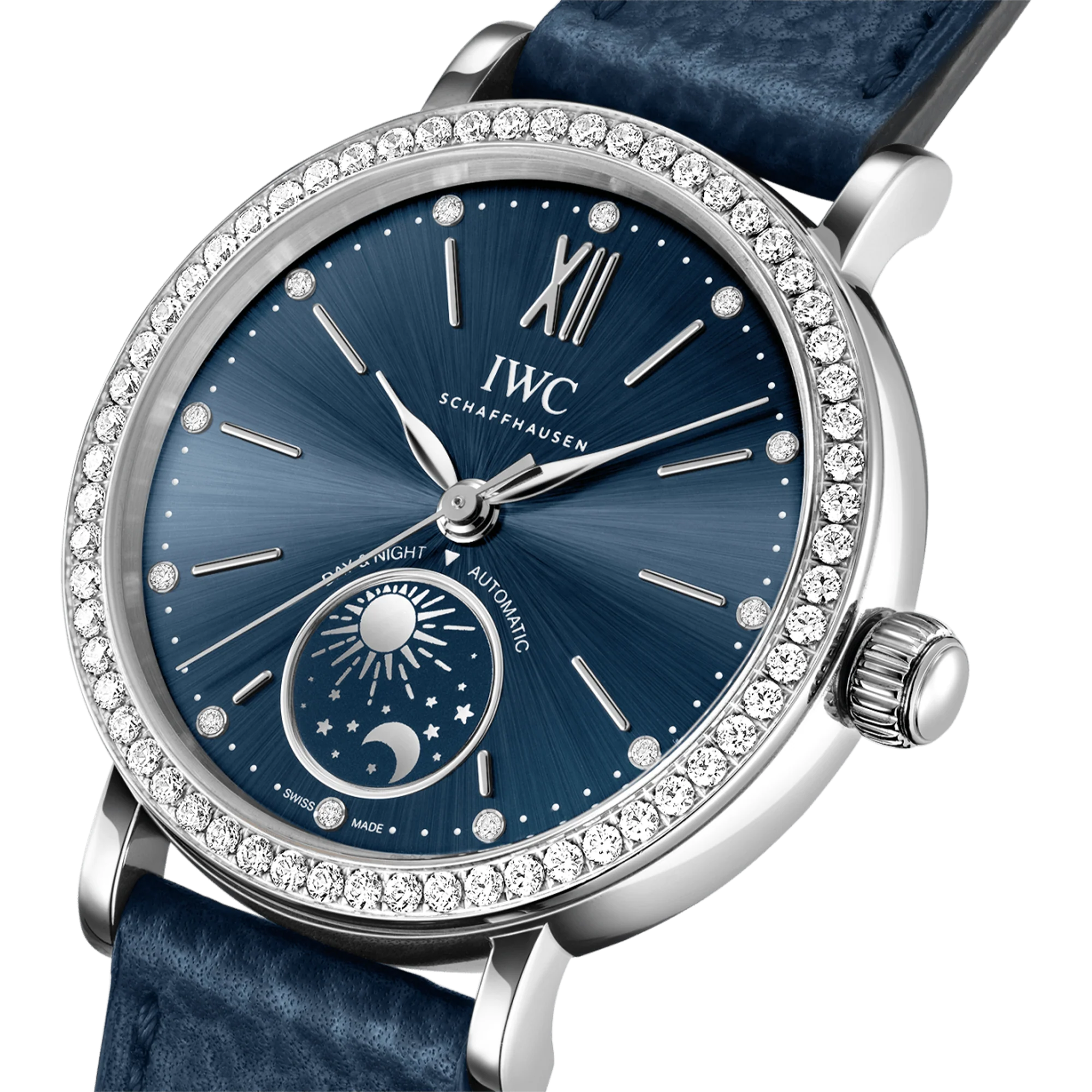 Portofino Automatic Day & Night Stainless Steel Diamond Bezel, Blue Dial Watch | 34MM | IW659801 - Image 5