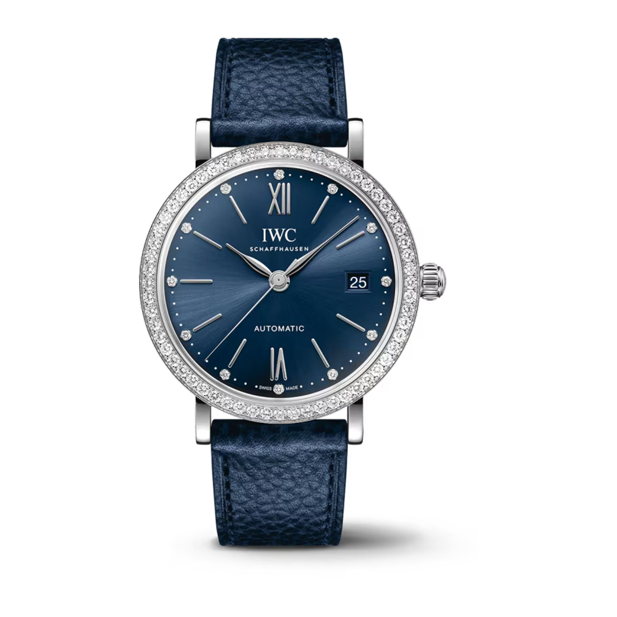 Portofino Stainless Steel Diamond Bezel, Blue Dial Watch | 37MM | IW658602