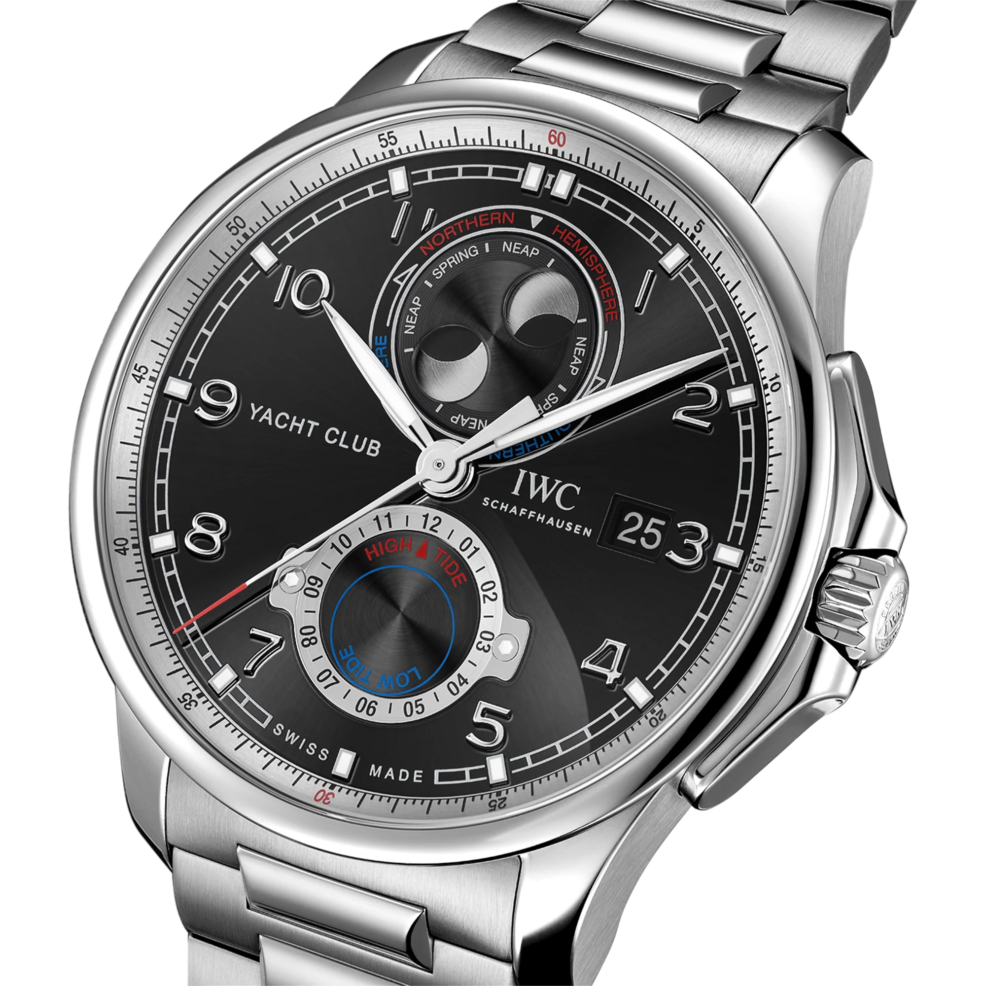 Portugieser Yacht Club Moon & Tide Stainless Steel, Black Dial Watch | 44.6MM | IW344002 - Image 5