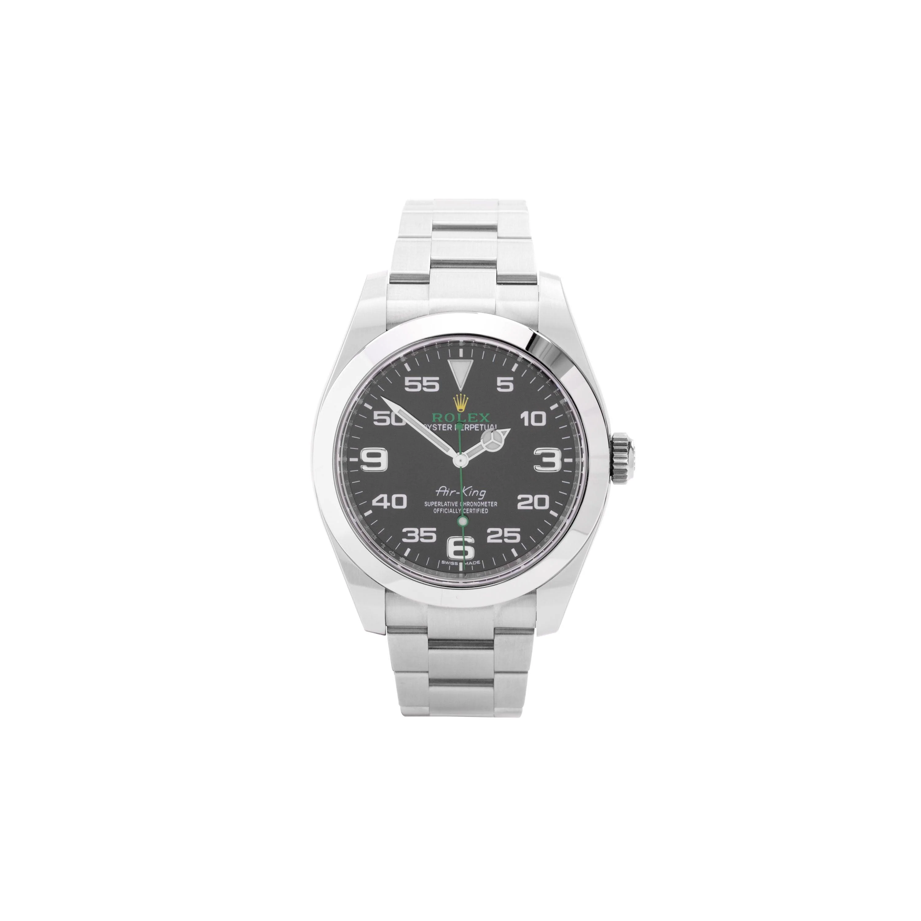 ROLEX 40MM STAINLESS STEEL AIR KING WATCH