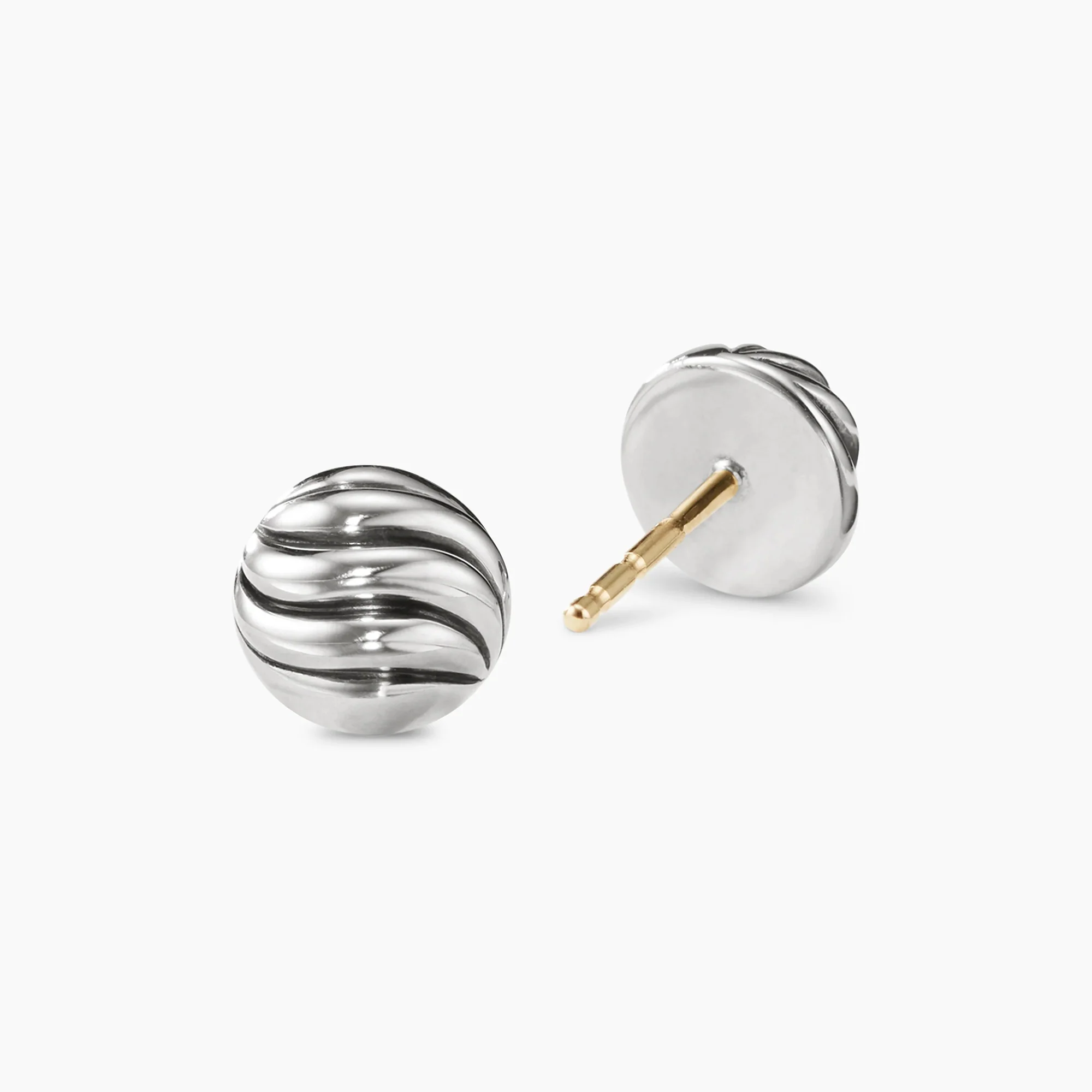 Sculpted Cable Stud Earrings in Sterling Silver - Image 5