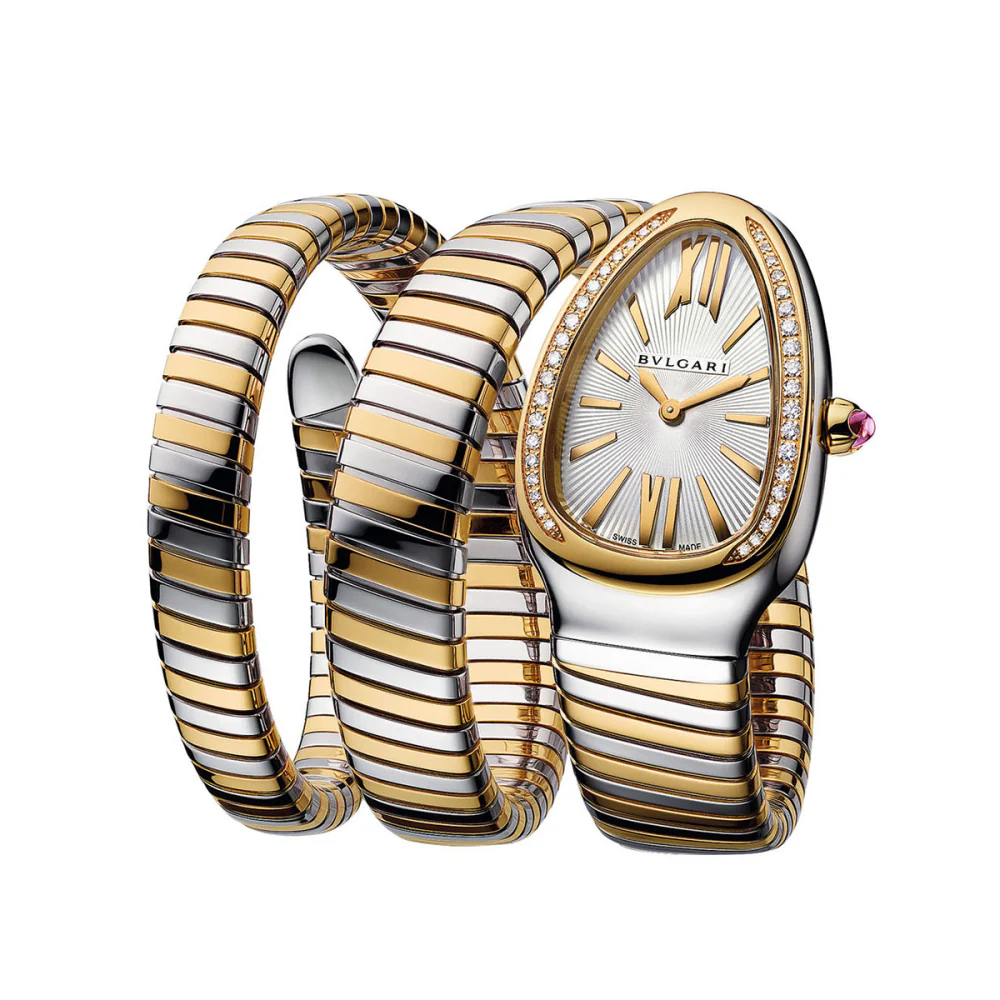 Bulgari Serpenti Tubogas Stainless Steel/Yellow Gold Diamond Bezel Watch | 35MM | 103797