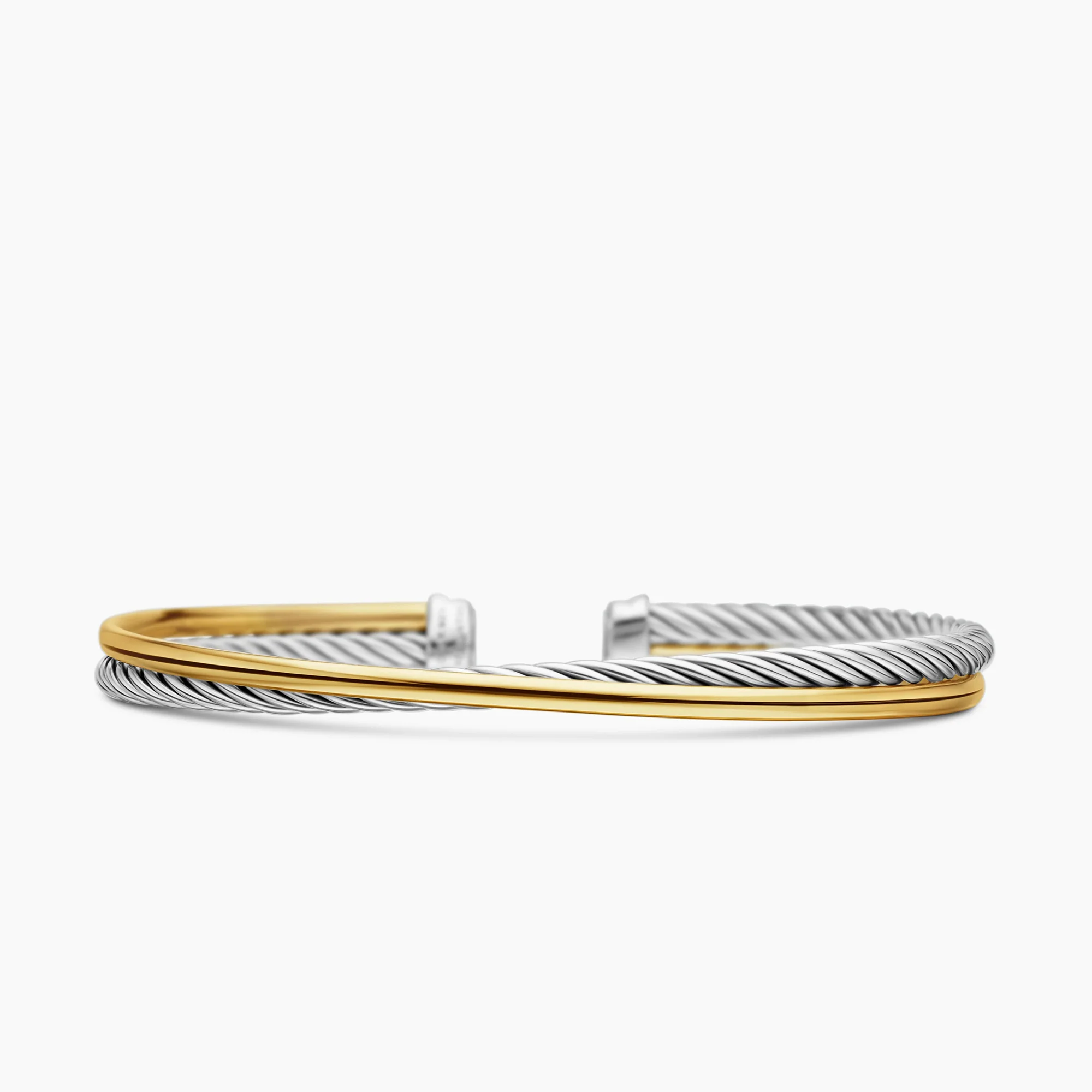 Crossover Bracelet In Sterling Silver With 18K Yellow Gold - Image 5