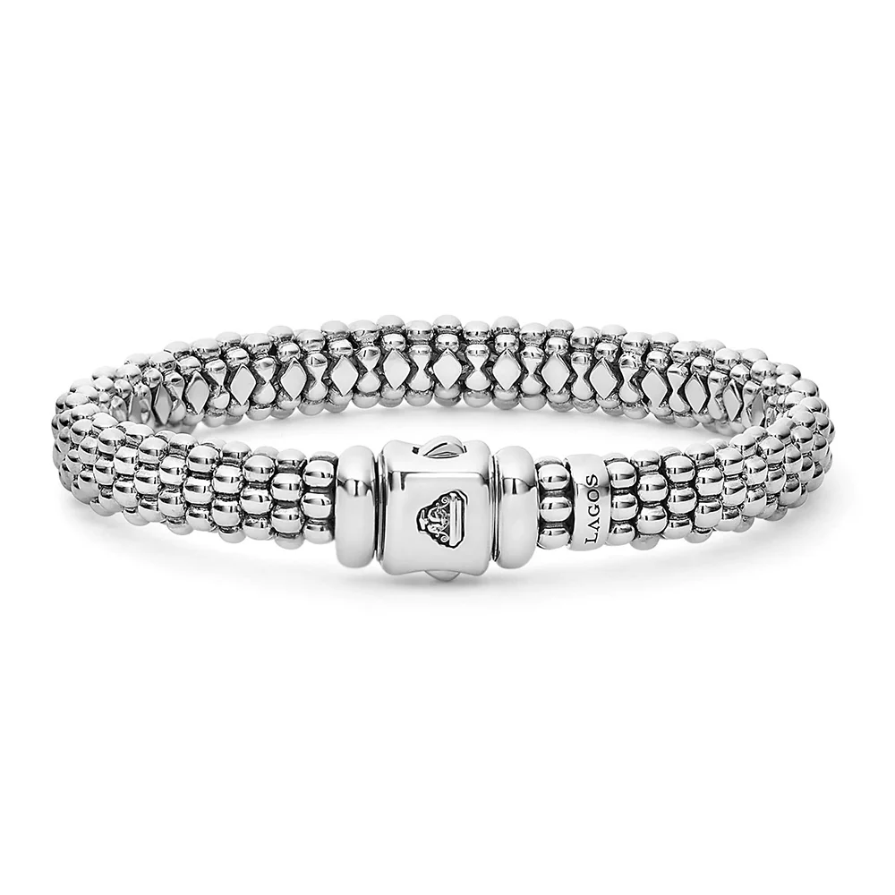 Sterling Silver Caviar Beaded Bracelet - Image 3