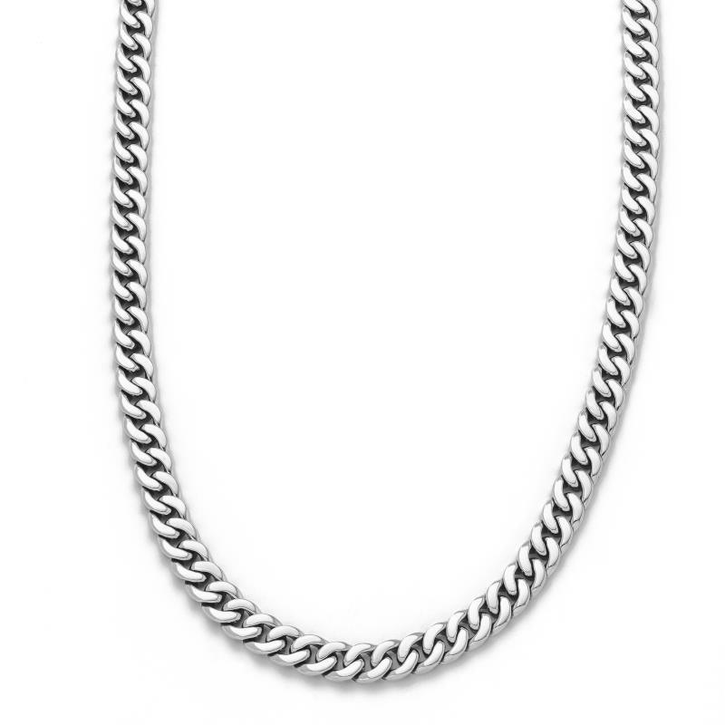 SILVER CURB CHAIN NECKLACE - Image 2