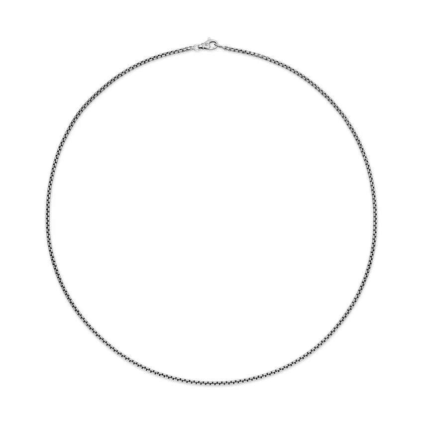Box Chain Necklace in Sterling Silver, 2.7mm - Image 4