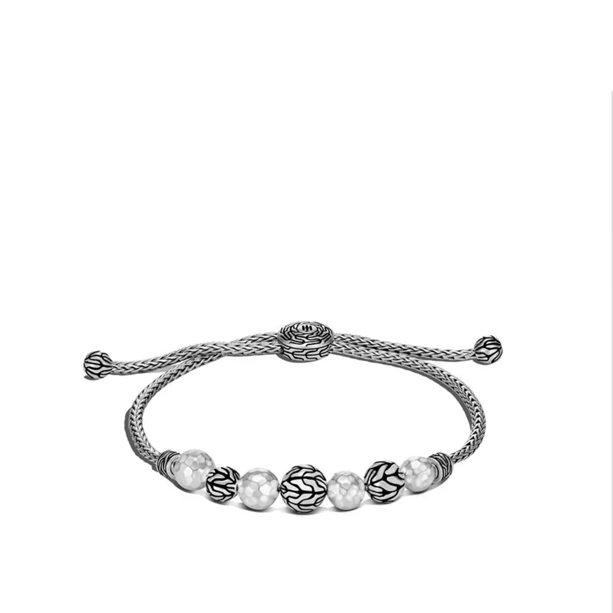 John Hardy Hammered Balls Pull Through Sterling Silver Bracelet
