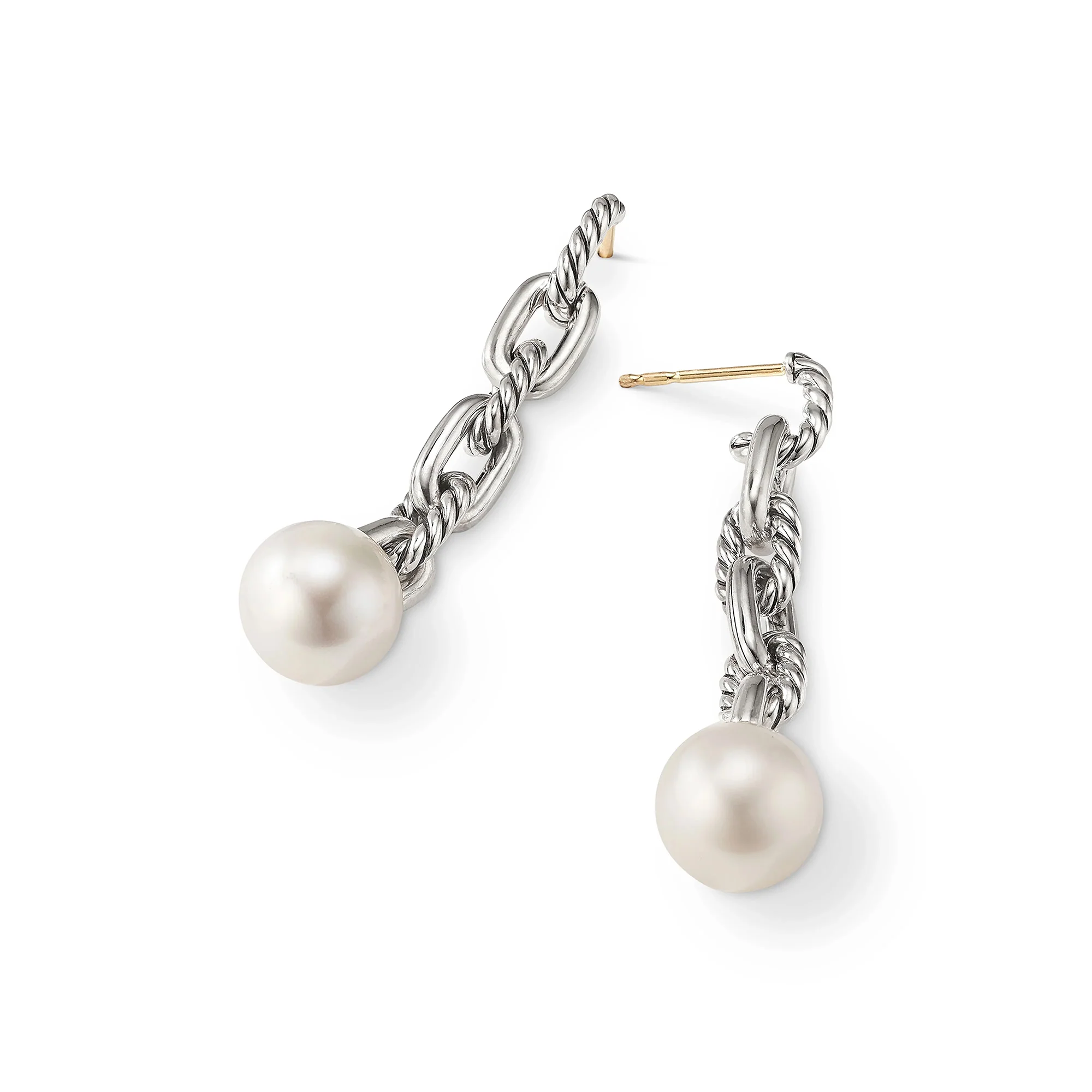 SS Sterling Silver Cultured Pearl Earrings - Image 2