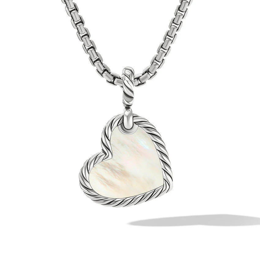 Sterling Silver Diamond and Mother of Pearl  Necklace - Image 3