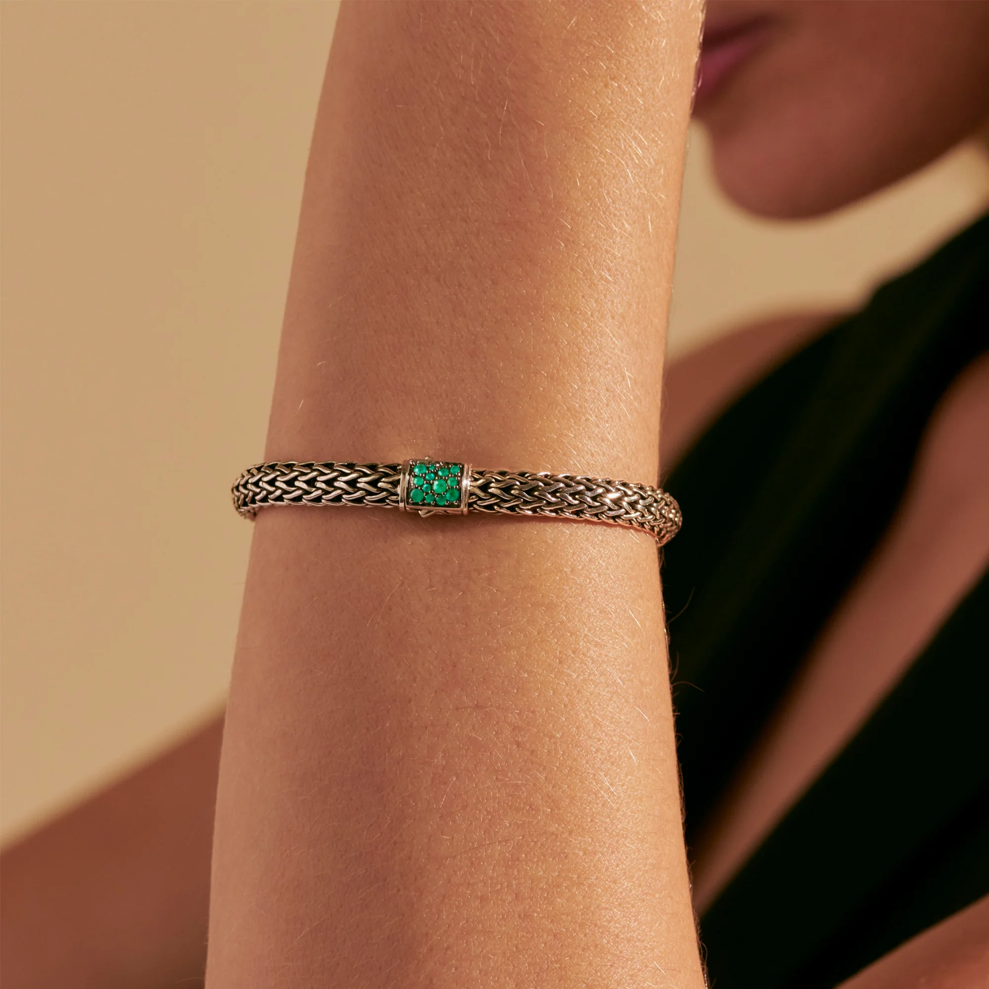 Sterling Silver Emerald and Sapphire Bracelet - Image 4