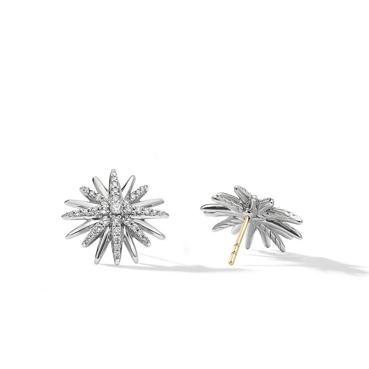 STARBURST STUD EARRINGS WITH PAVE DIAMONDS - Image 2