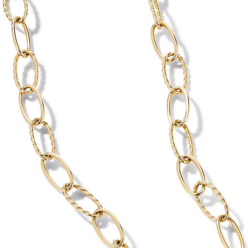 Stax Elongated Oval Link Necklace in 18K Yellow Gold - Image 2