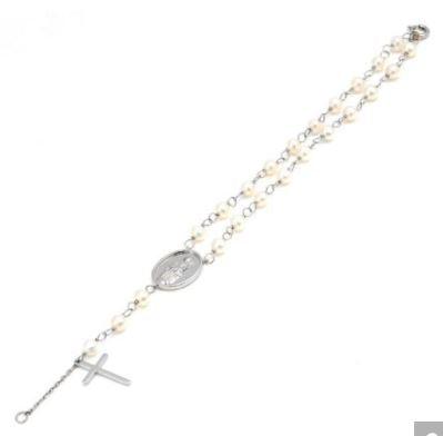 STERLING SILVER AND PEARL BRACELET