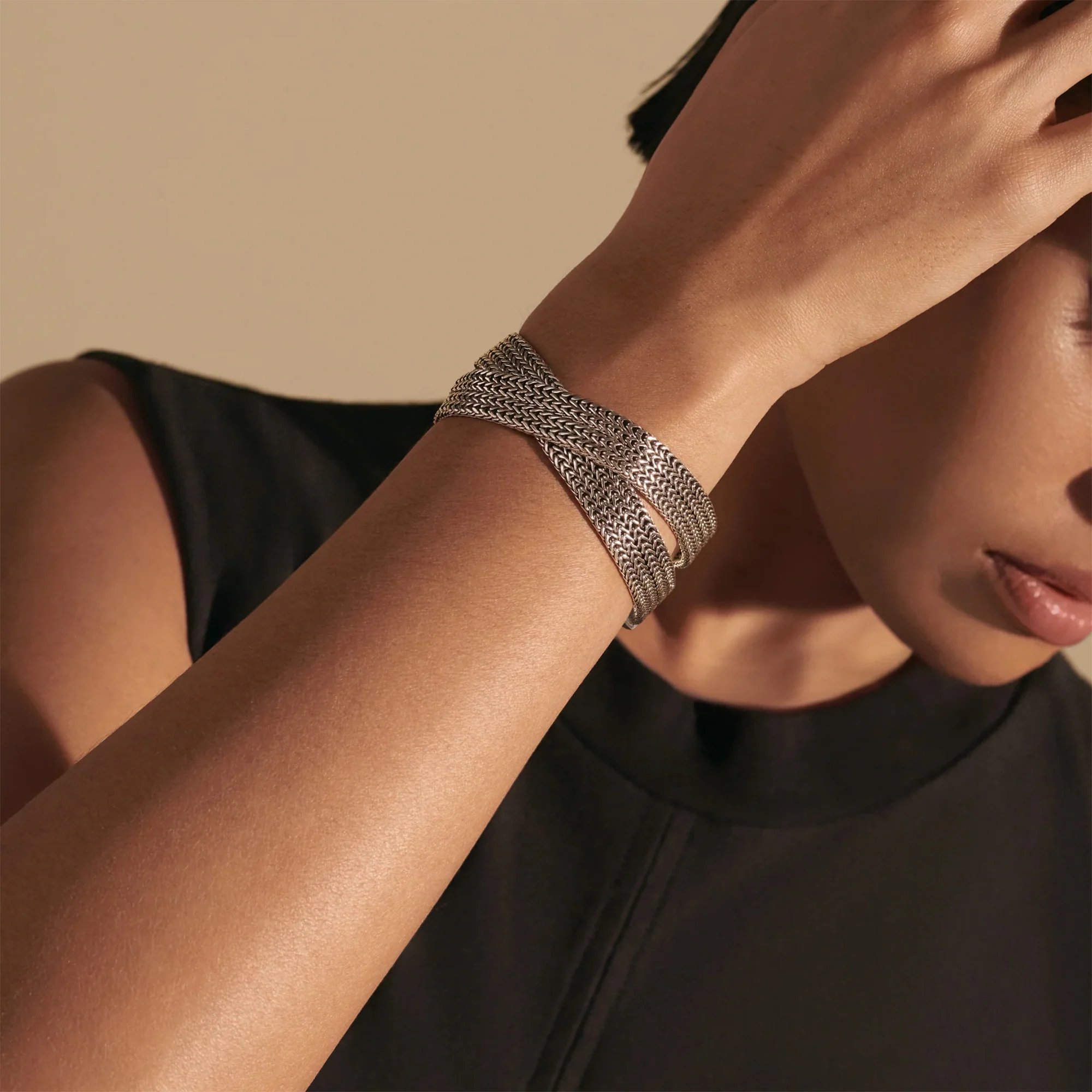 Rata Classic 12MM Wrap Sterling Silver Bracelet - Image 2