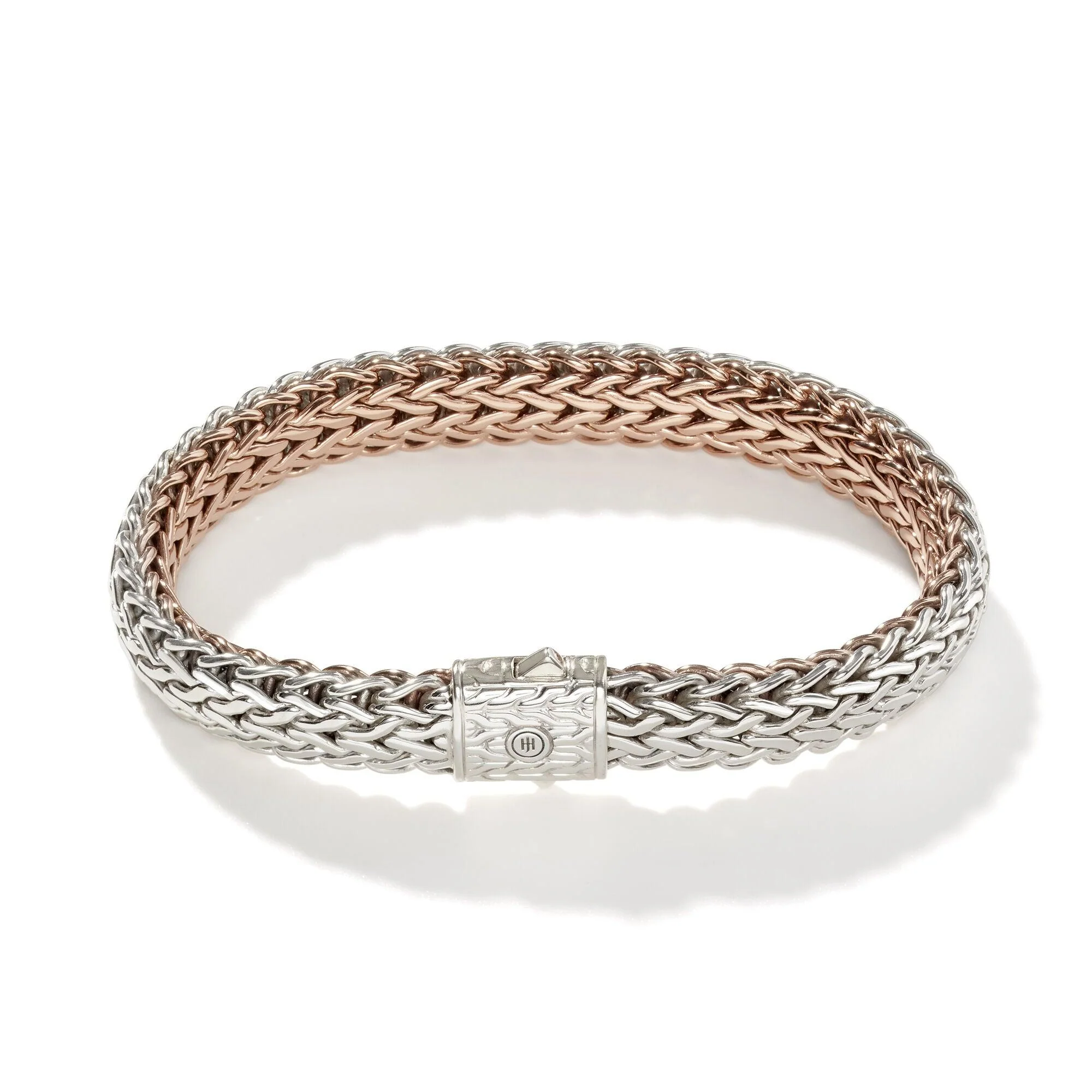 STERLING SILVER REVERSIBLE TO BRONZE WOVEN BRACELET - Image 2
