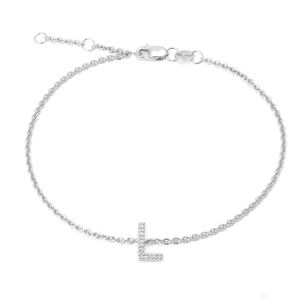 Sterling Silver Diamond Initial 'L' Bracelet