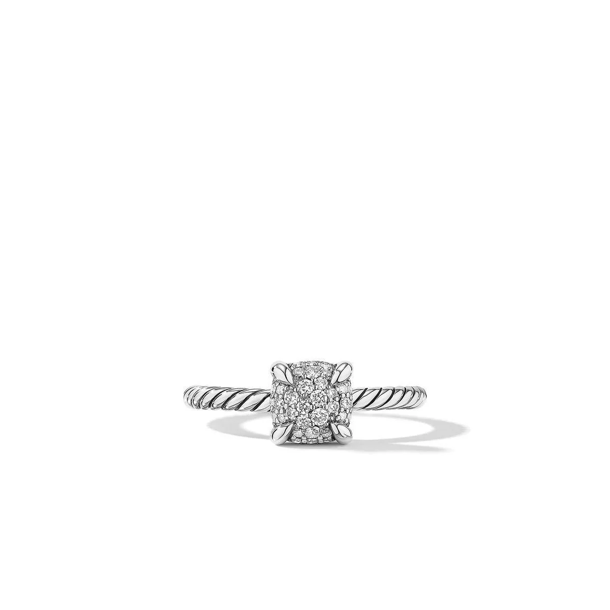 STERLING SILVER DIAMOND PAVE PETITE RING - Image 2