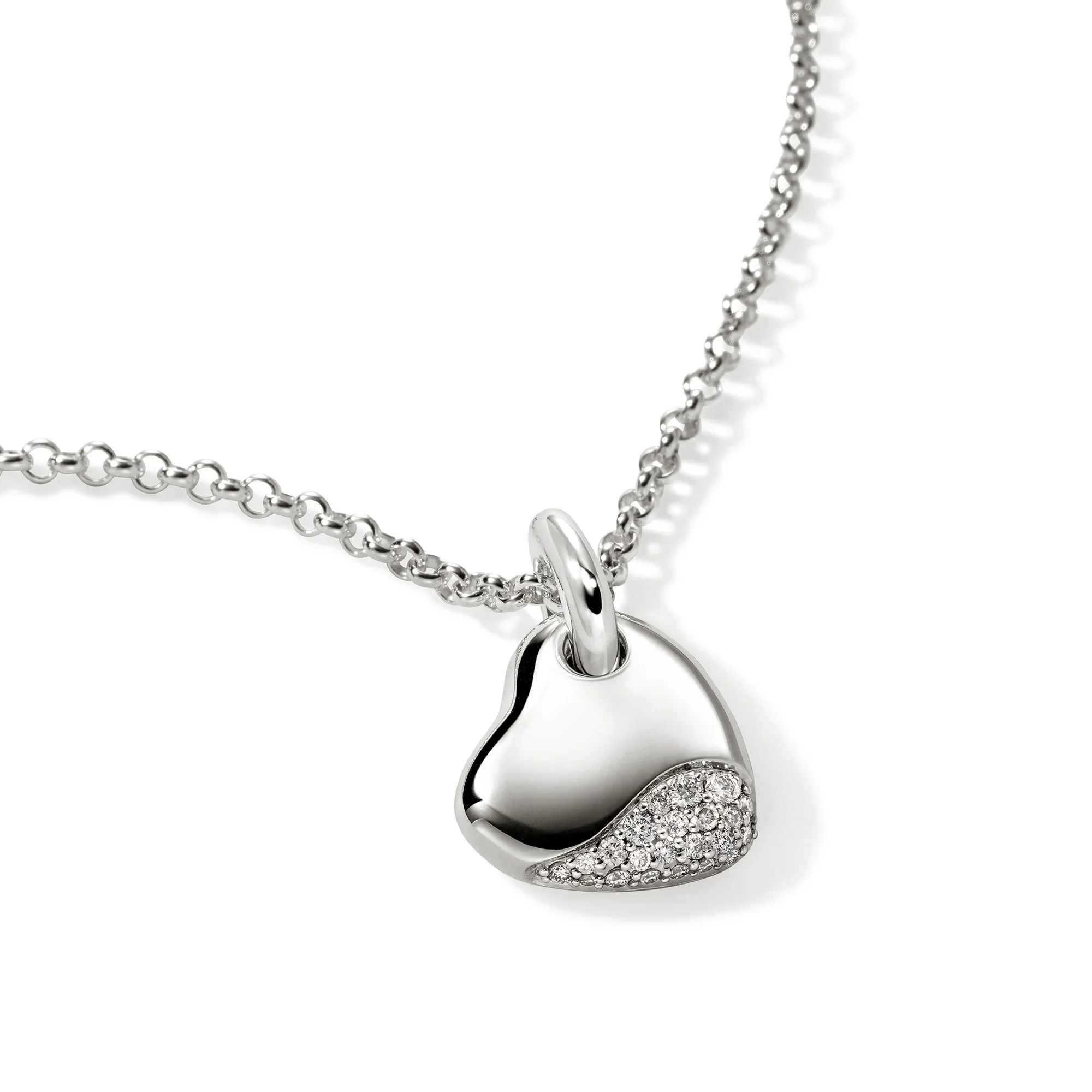 Sterling Silver Pebble Heart Necklace - Image 2
