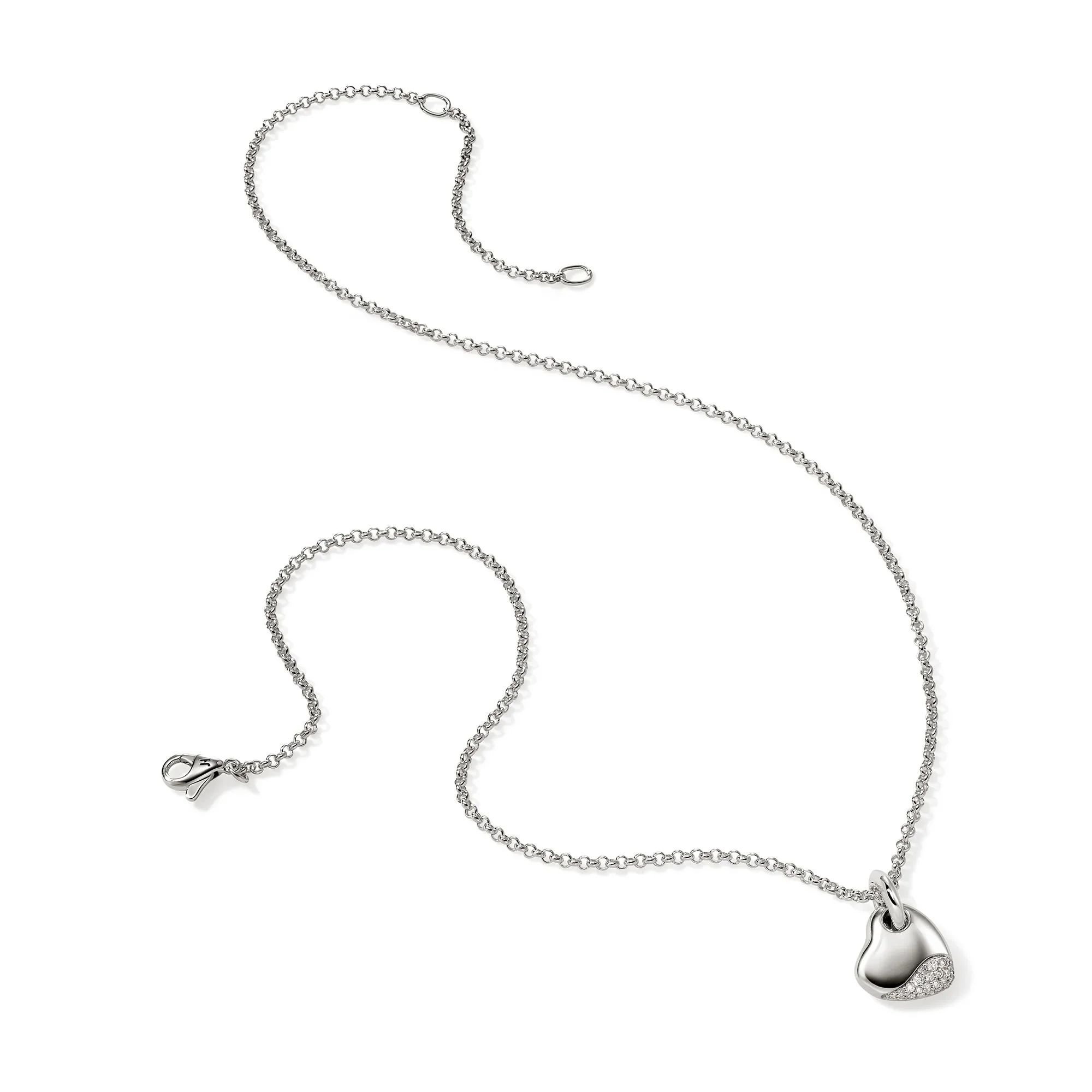 Sterling Silver Pebble Heart Necklace - Image 3