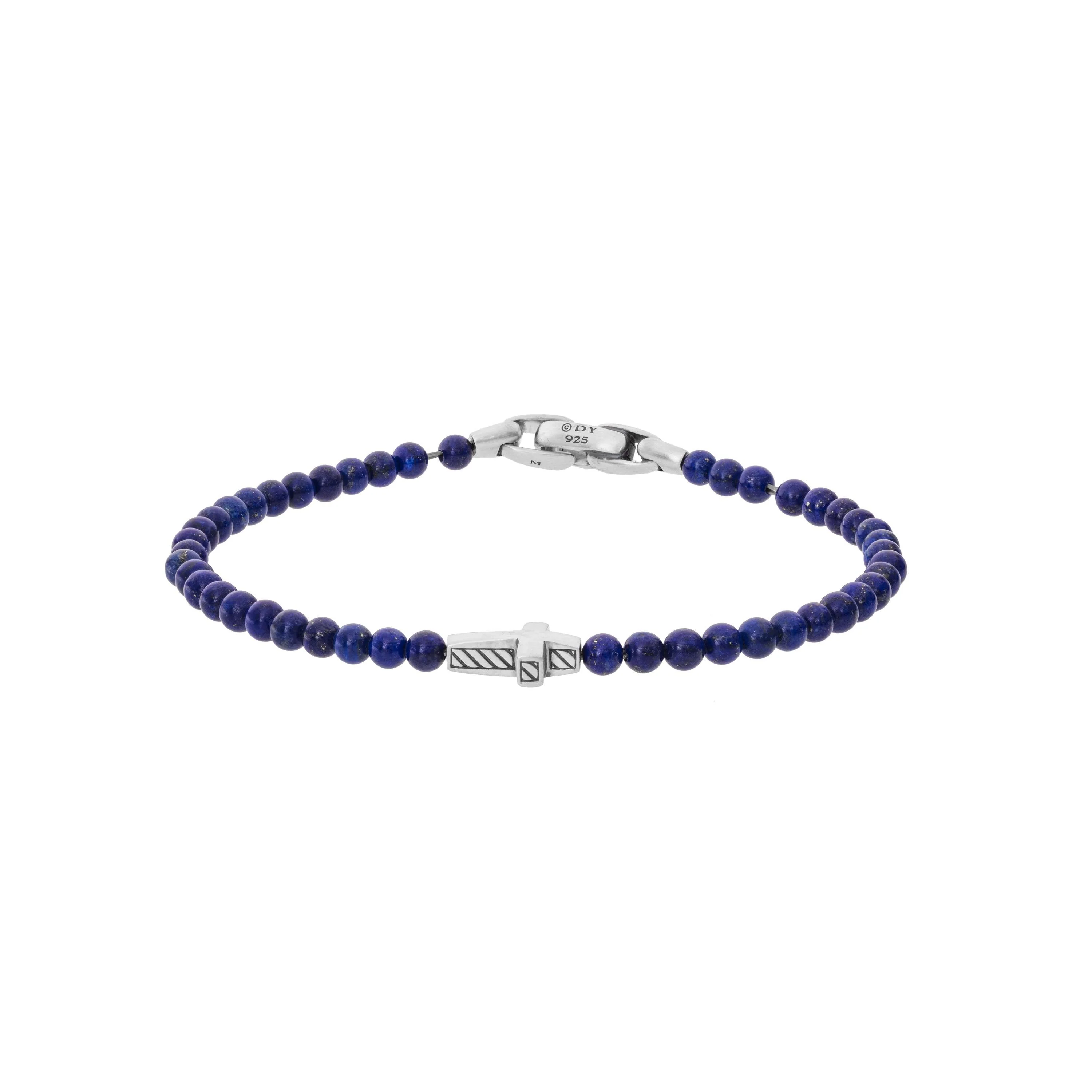 SPRITUAL BEADS CROSS STATION BRACELET WITH LAPIS - Image 2