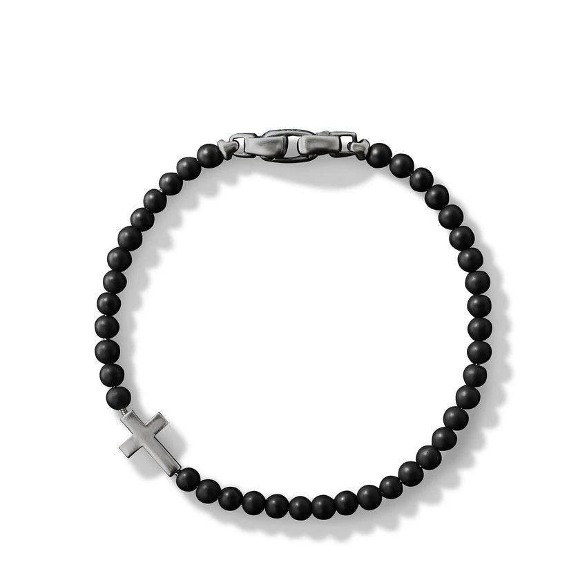 Spiritual Beads Cross Station Bracelet with Black Onyx - Image 2