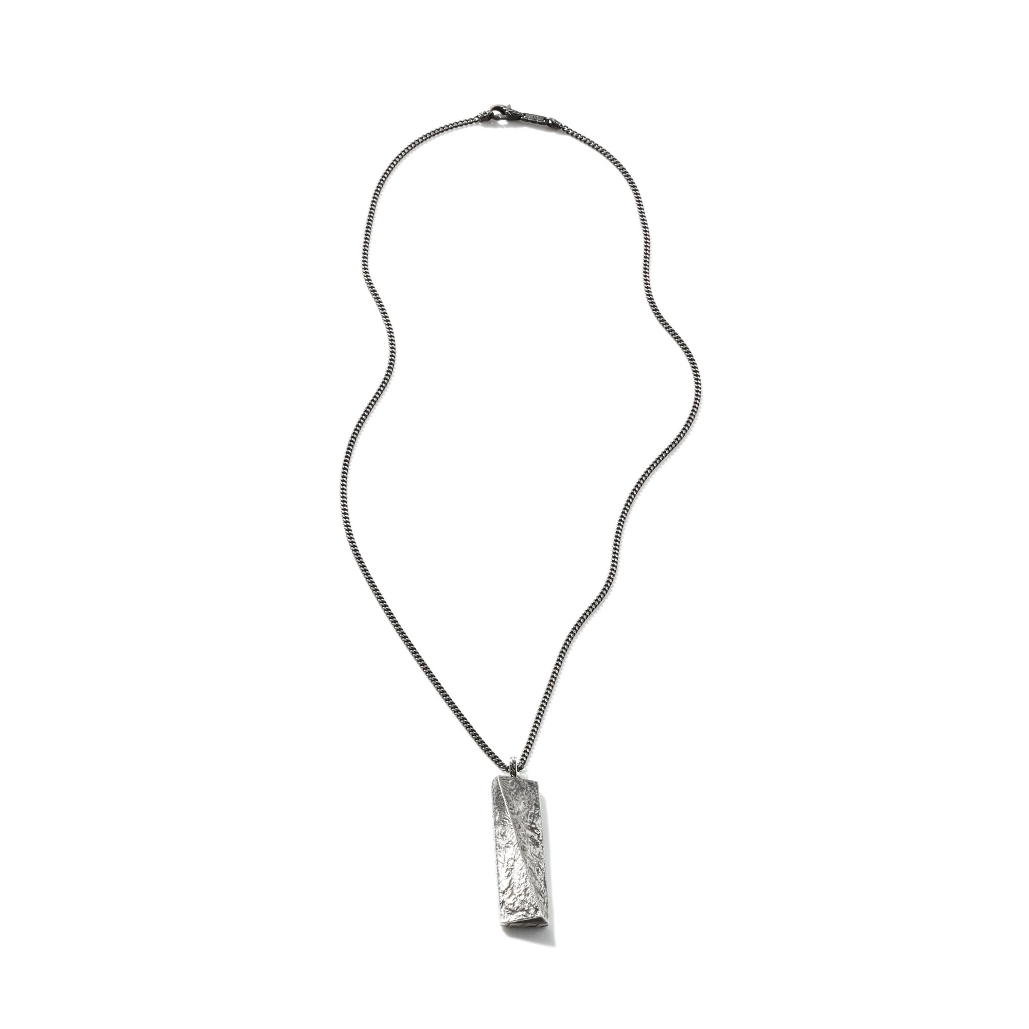 Sterling Silver Flame-Sculpted Reticulated Pendant Necklace - Image 2