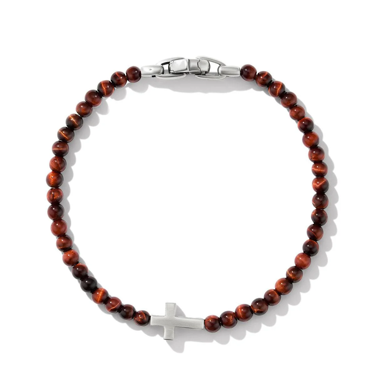 Spiritual Beads Cross Station Bracelet with Red Tiger's Eye