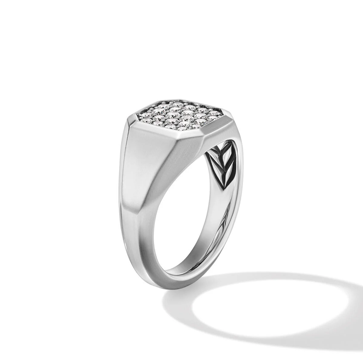 Streamline® Signet Ring in Sterling Silver with Diamonds, 0.65cttw - Image 2