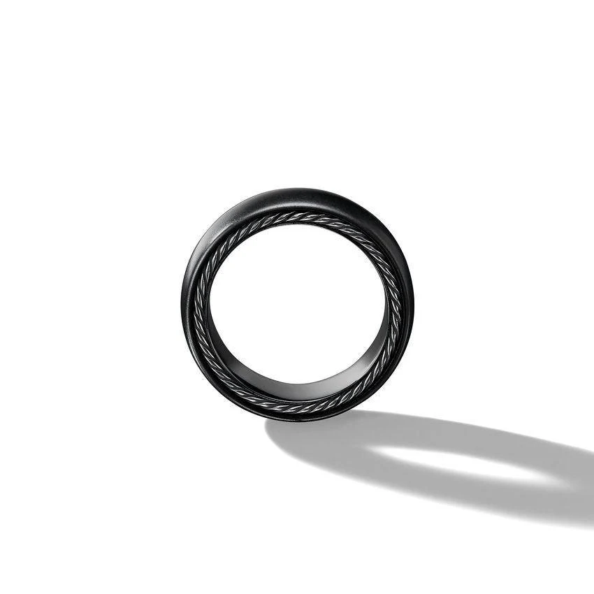 Streamline Band Ring In Black Titanium - Image 2
