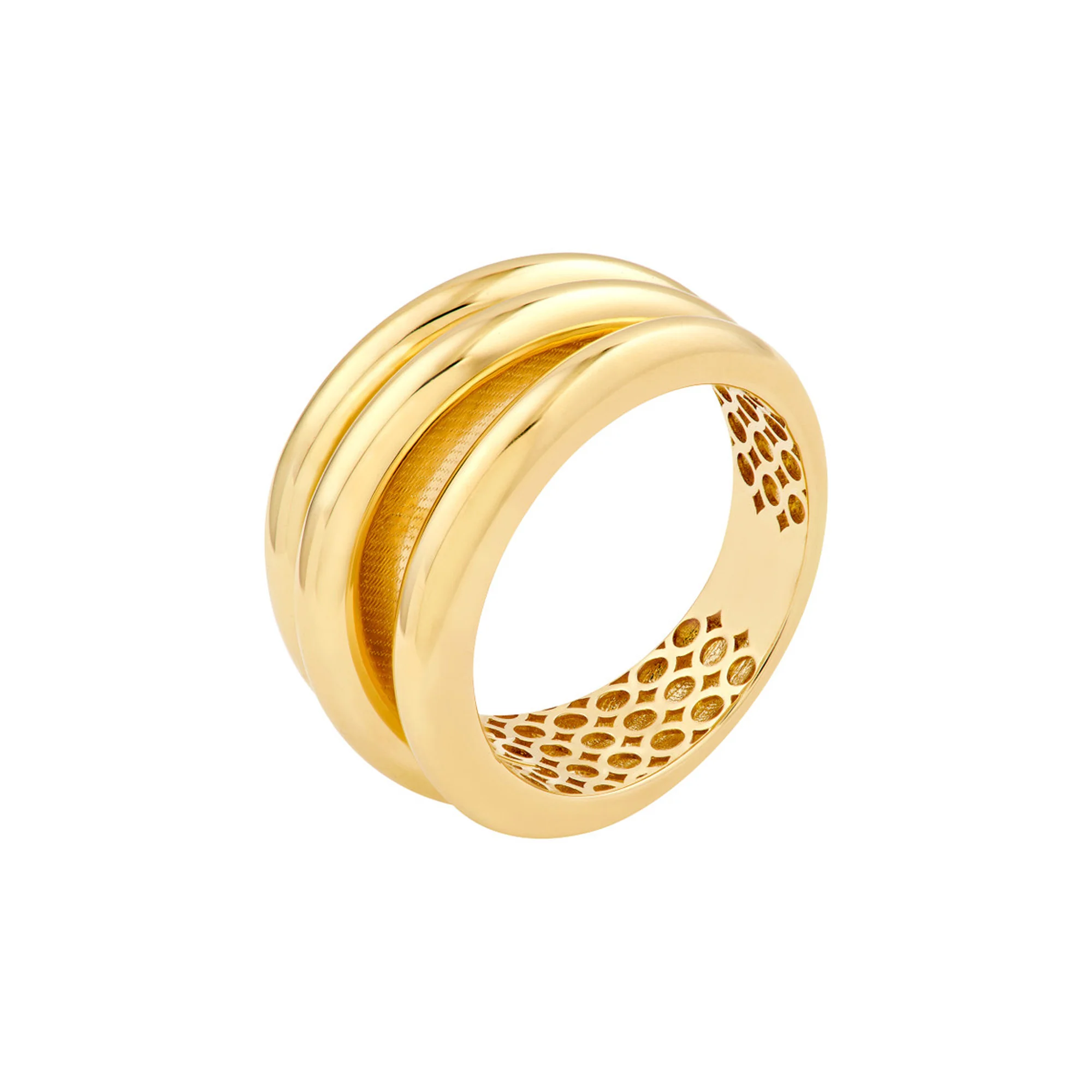 Three Row Cuff Ring in 14K Yellow Gold - Image 3