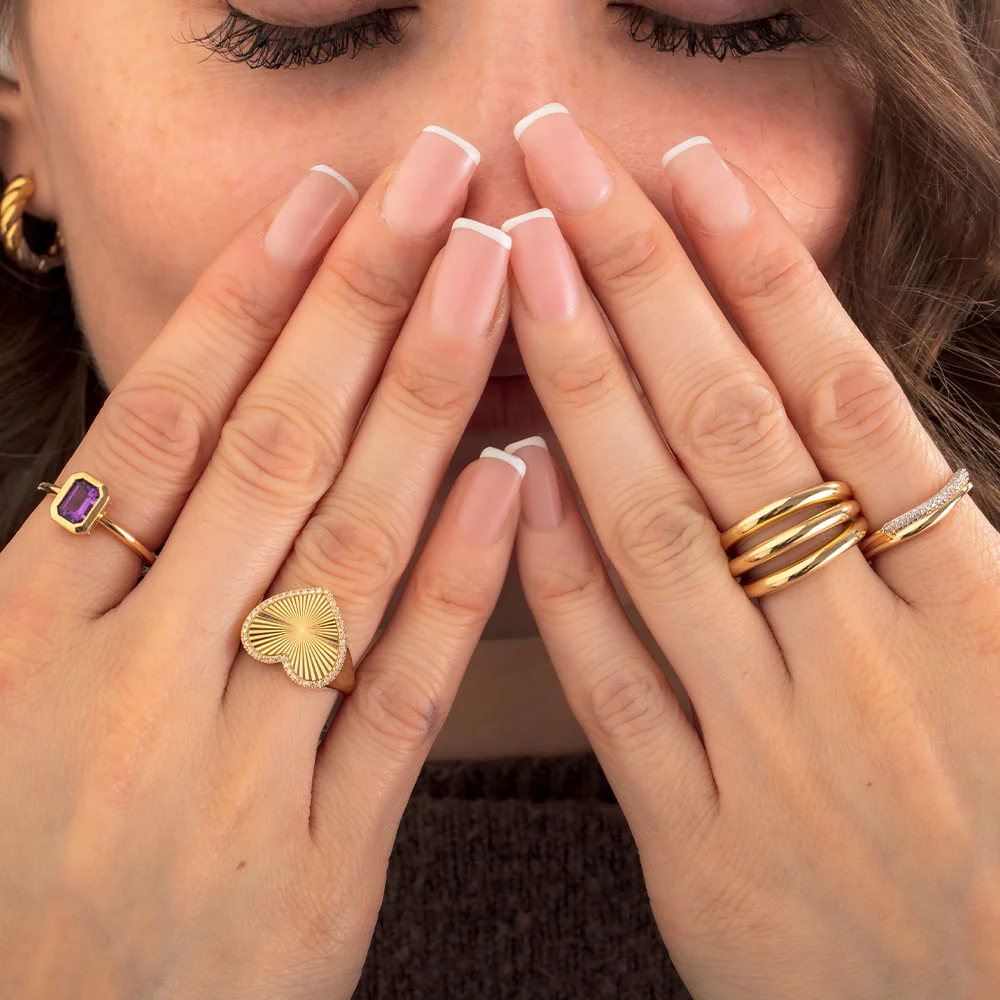 Three Row Cuff Ring in 14K Yellow Gold - Image 4