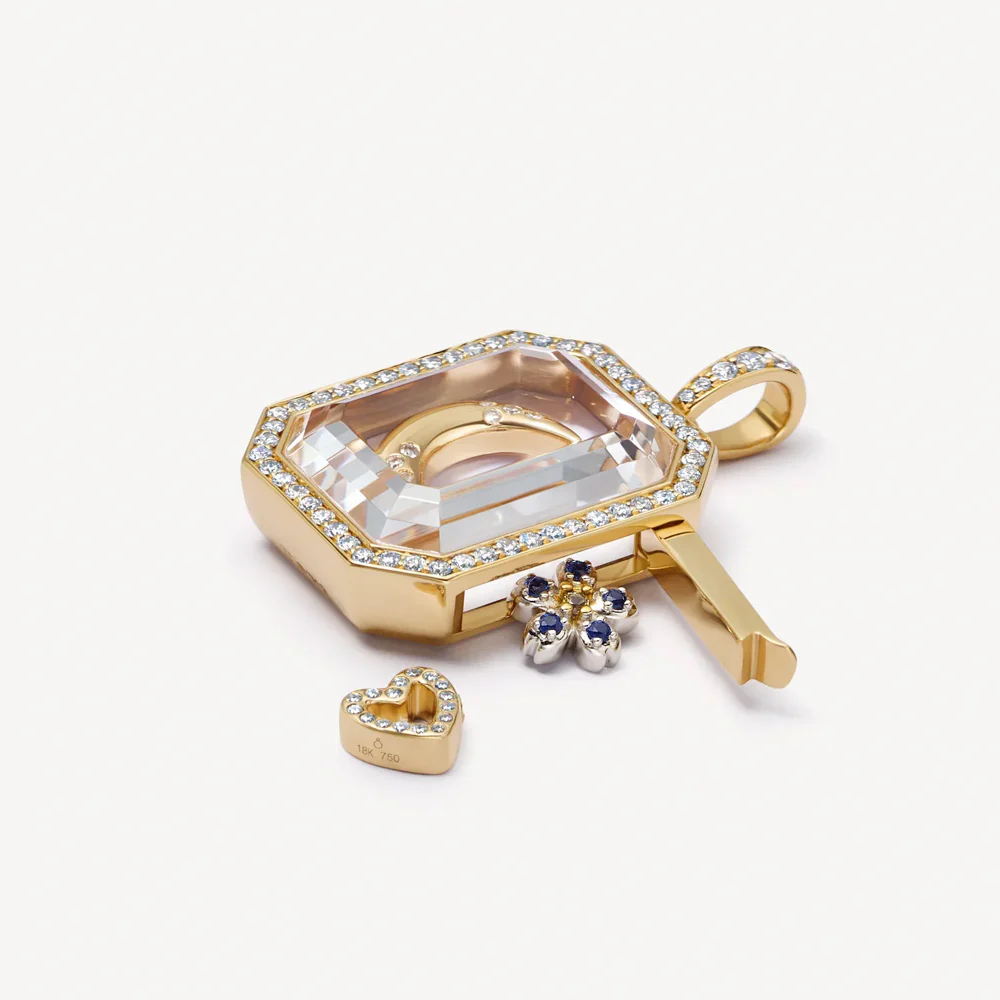 True Heart Charm in 18K Yellow Gold with Diamonds - Image 2
