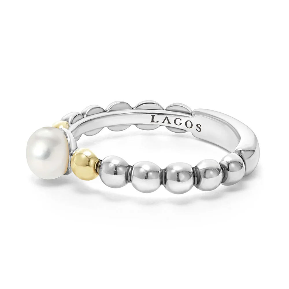 Sterling Silver Pearl Caviar Ring - Image 3