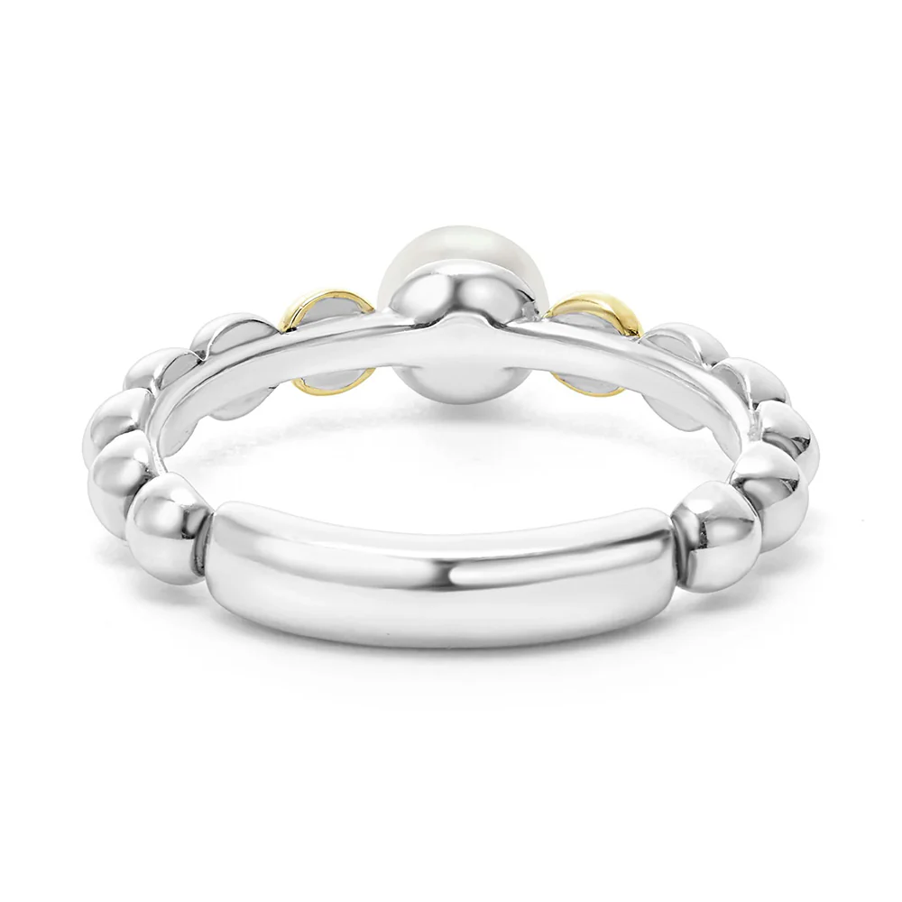 Sterling Silver Pearl Caviar Ring - Image 4