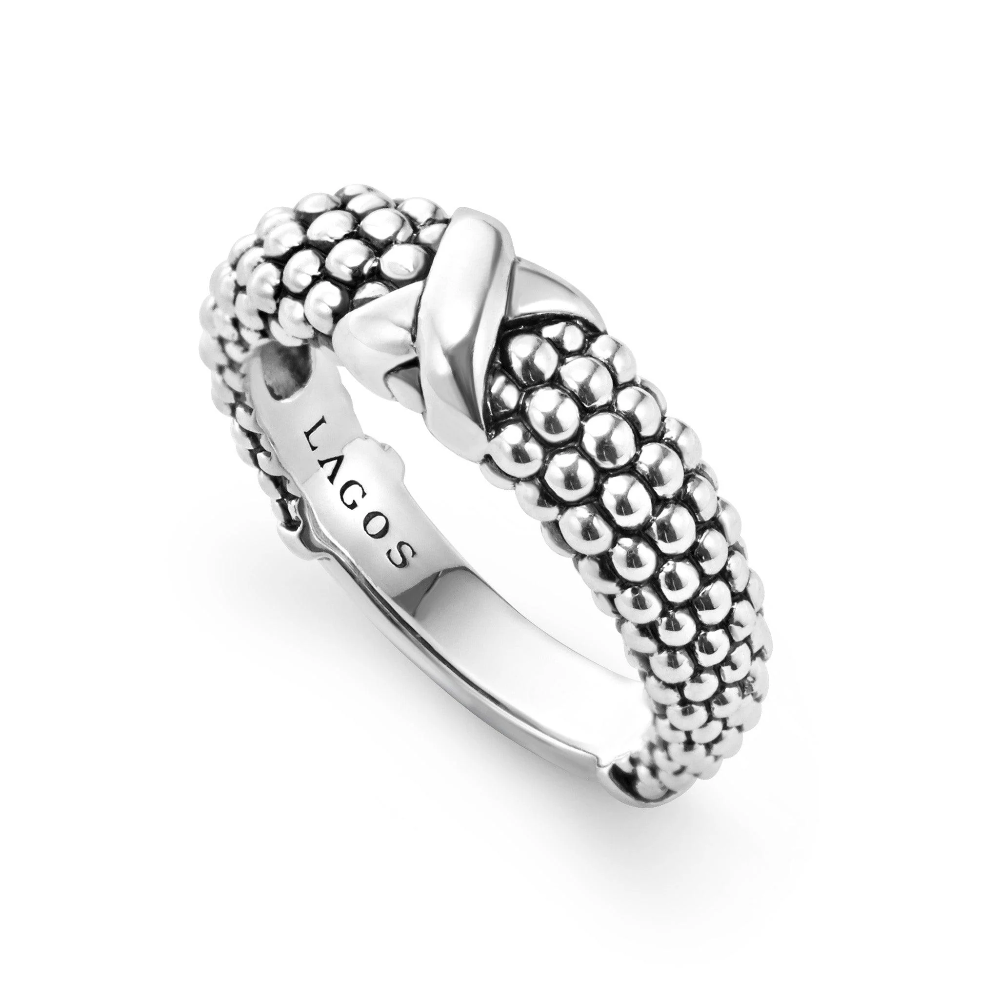 X CAVIAR BEADED RING